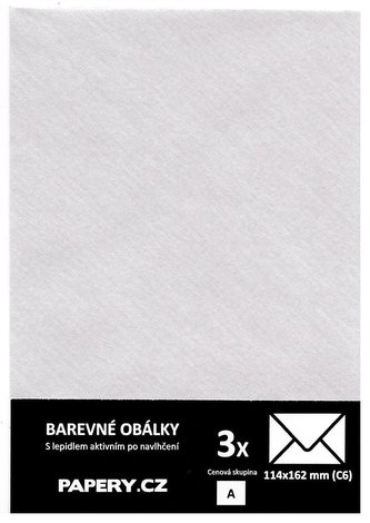 barevná obálka 114X162 ŠEŘÍKOVÁ SVĚTLÁ METALICKÁ, 3 kusy, 100 gm2, olizová
