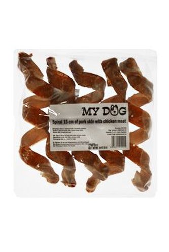 Pochoutka Spirály 15cm z vepřové kůže s kuřecím 5ks