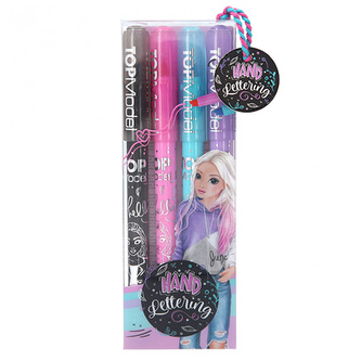 Fixy s dvojitou linkou Top Model, 4 barvy, černá, růžová, modrá, fialová