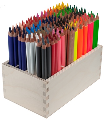 EDU3 Jumbo trojhranné pastelky H192, tuha 5 mm, 192 ks/ 23 barev ve stojanu ze dřeva