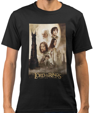 Pánské tričko Lord Of The Rings|Pán prstenů: The Two Towers (M) černá bavlna