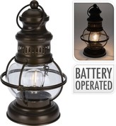 Lucerna s LED žárovkou kov/sklo 27 cm