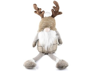 SANTA DEKORACE SEDÍCÍ SKŘÍTEK S ROHY 56CM