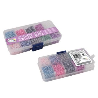 Sada Korálků rokajl - perleťové 10 barev x 15 g