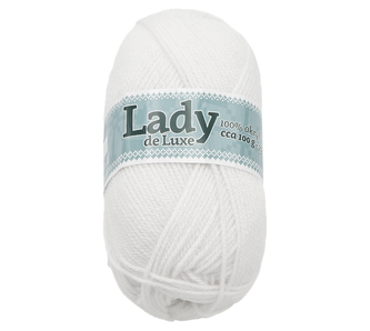 Příze LADY de Luxe - sněhově bílá - 100g / 238 m