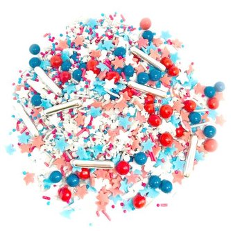 Cukrové zdobení hvězdičky modro červené mix 100g - Scrumptious