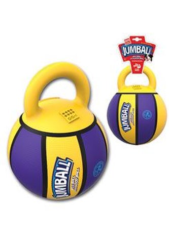 Hračka pes GiGwi Jumball míč s rukojetí žluto-fialový