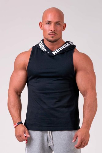 Nebbia No Excuses 173 Tank top with hoodie white l
