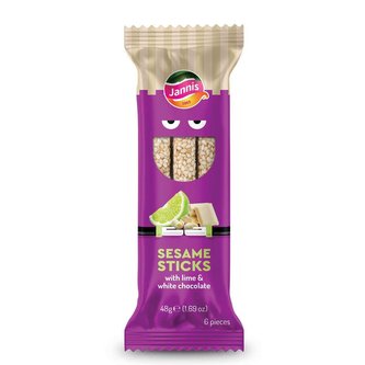 Jannis Sesame sticks Lime White choco 48g