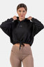 Nebbia Crop mikina s kapucí Iconic 421 black M/L
