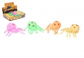 Pavouk mačkací antistresový sliz silikon 10cm 4 barvy 12ks v boxu