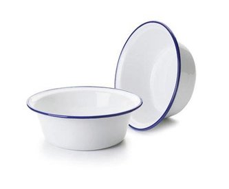 Velká smaltovaná mísa 28cm modrý okraj - Ibili