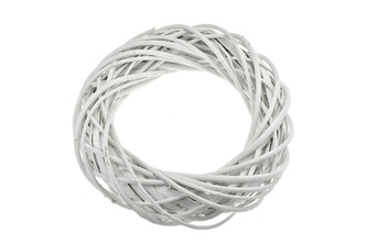 Proutěný věnec bílý 25 cm