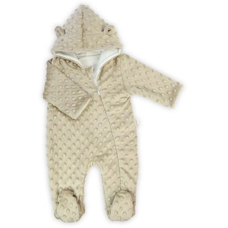 Kojenecký overal z Minky Nicol Bubbles béžový - velikost 68 (4-6m)