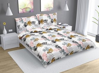 Povlečení krepové na dvoudeku - barevná peříčka - 1x 220x200, 2ks 70x90 cm