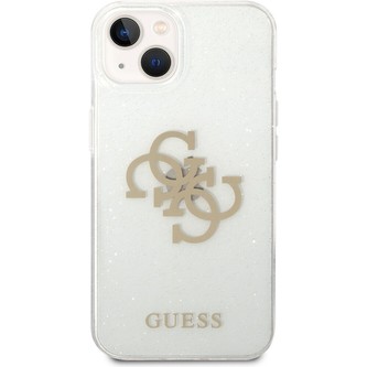 Guess TPU Big 4G Full Glitter kryt iPhone 14 čirý