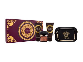 Versace Crystal Noir toaletní voda 90 ml + sprchový gel 100 ml + tělové mléko 100 ml + kabelka
