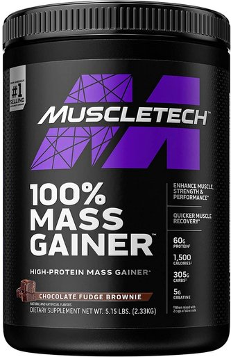 100% Mass Gainer - MuscleTech - vanilkový koktejl - 2330 g