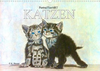 PortraiTierART KATZEN (Wandkalender 2023 DIN A3 quer)