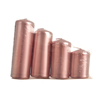 Svíčka adv. válec perleť růžová 4 ks