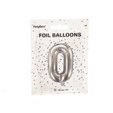 Balónek fólie číslo 0 stříbrný 35 cm