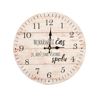Hodiny nástěnné dřevo Nejkrásnější čas pr. 34 cm