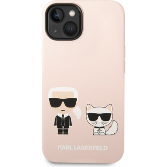 Karl Lagerfeld MagSafe kryt Liquid Silicone Karl and Choupette iPhone 14 Plus růžový Karl Lagerfeld MagSafe kryt Liquid Silicone Karl and Choupette iPhone 14 Plus růžový