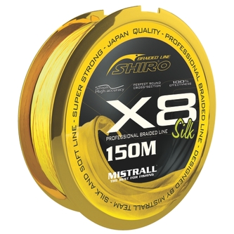šňůra Shiro Silk Braided Line X8 0,41mm 150m žlutá