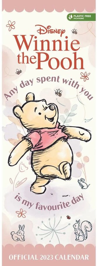 Oficiální nástěnný kalendář 2023 Winnie The Pooh|Medvídek Pú (14,9 x 42 cm)