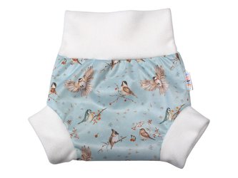 Natahovací svrchní kalhotky PUL - Ptáčci u jeřabin__VELIKOST:XL (11-14kg)