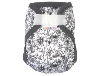 Svrchní kalhotky (M), bez křidélek - Květy black and white SZ