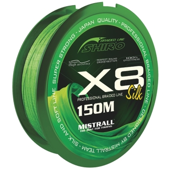 Pletená šňůra Shiro Silk X8 0,41mm 150m zelená