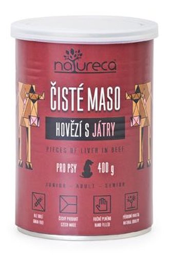 NATURECA konz. hovězí s játry pro psy 400g NATURECA konz. hovězí s játry pro psy 400g