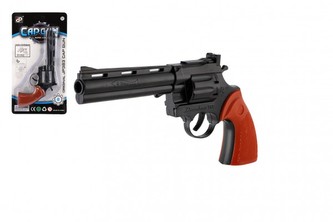 Pistole na kapsle 8 ran plast 23cm na kartě 17x31x3,5cm