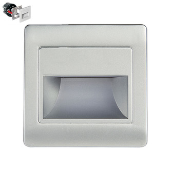 STEP LIGHT schodišťové LED svítidlo 1x1,5W 120lm 4000K IP20 8,6cm hranaté matně stříbrné