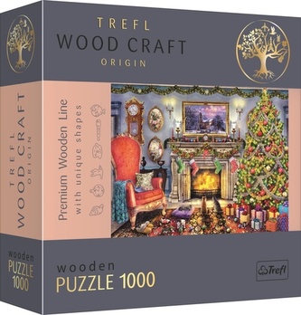 Dřevěné puzzle U krbu 1000 dílků