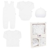 4-dílná kojenecká soupravička do porodnice New Baby I AM bílá - velikost 56 (0-3m)