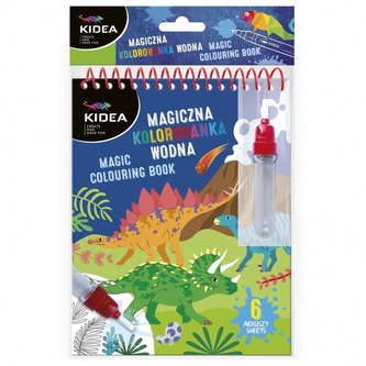 Wielorazowa kolorowanka wodna Dinozaury KIDEA Wielorazowa kolorowanka wodna Dinozaury KIDEA