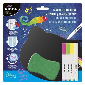 Zestaw markery kredowe z tablicą magnetyczną KIDEA Zestaw markery kredowe z tablicą magnetyczną KIDEA