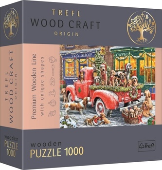 Dřevěné puzzle Santovi malí pomocníci 1000 dílků