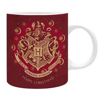 Harry Potter keramický hrnek 320 ml - X-MAS Hogwarts červený