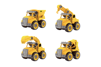 Auto šroubovací stavební 4 ks 13 cm Auto šroubovací stavební 4 ks 13 cm