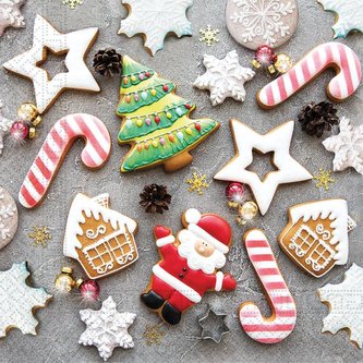 UBROUSKY VÁNOČNÍ CUKROVÍ 3VRSTVÉ 33X33CM