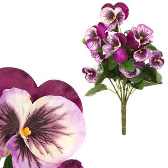 Květina umělá. Maceška, barva lila