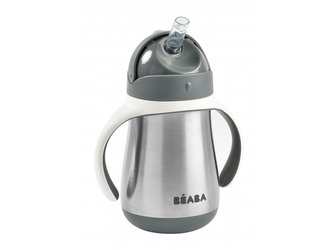 Hrnek termoizolační s brčkem nerez 250ml Mineral Grey