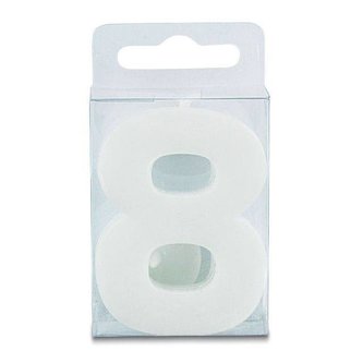 Svíčka ve tvaru číslice 8 - mini, bílá - Stadter