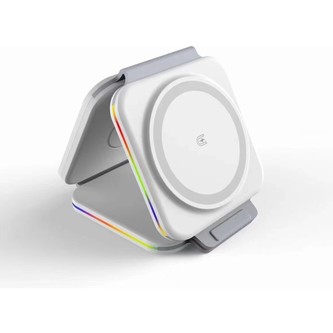 CEL-TEC W1 3v1 LED Bezdrátová skládací nabíječka bílá
