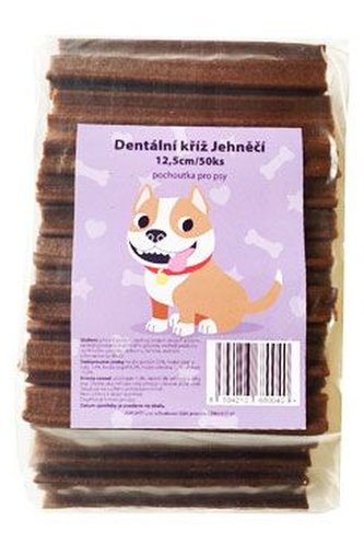 Pochoutka Dentální kříž Jehněčí 12,5cm 50ks Pochoutka Dentální kříž Jehněčí 12,5cm 50ks