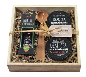 Vivaco Dárková sada bio kosmetiky v dřevěné bedýnce