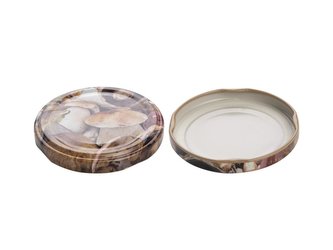 ZAVAŘOVACÍ VÍČKA MALÁ, POTISK HOUBY 10KS NEW